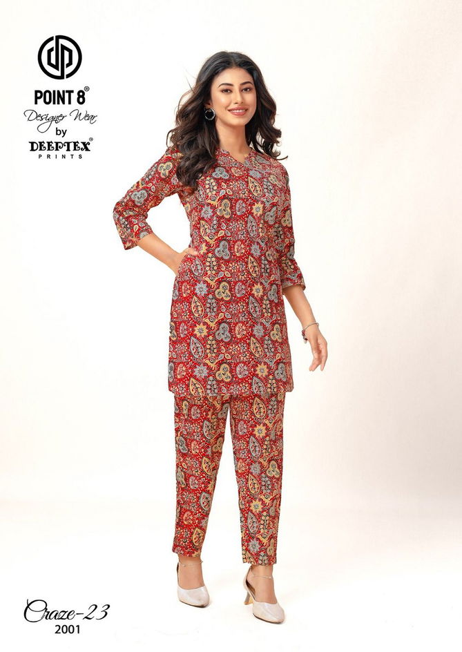 Craze 23 Vol 2 By Deeptex Cotton Printed Cord Set Ladies Top With Bottom Wholesalers In Delhi
